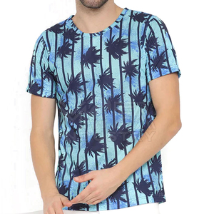 T-shirts tissés respirants personnalisés à la mode pour hommes, en polyester durable avec impression intégrale vibrante, parfaits pour l'été - Product Image 1