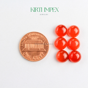 Cabujones de Cornalina Roja de Alta Calidad, 8 mm, 1 Quilate, Gemas Naturales Semipreciosas Sueltas, Certificadas por Terceros, con Reverso Plano - Product Image 2