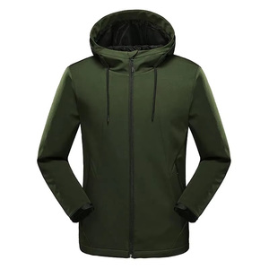 Veste softshell à capuche pour homme et femme, doublée de polaire, coupe-vent, résistante à l'eau, manteau d'extérieur noir, gris, olive, violet, personnalisable OEM - Product Image 4