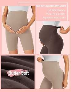 Pantalones Cortos de Yoga de Maternidad con Soporte Abdominal, Sin Costuras, de Cintura Alta, Elásticos y Ligeros, con Logotipo Personalizado, Venta Caliente, MOQ Bajo - Product Image 6