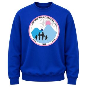 เสื้อสเวตเชิ้ตคอกลมสีน้ำเงินรอยัลพร้อมรายละเอียดโลโก้กราฟิก เสื้อพูลโอเวอร์ผ้าฟลีซลำลองสำหรับผู้ชายผู้หญิง สตรีทแวร์ กีฬา และการสวมใส่ในชีวิตประจำวัน - Product Image 1