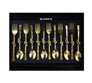 Ensemble de couverts en acier inoxydable faits à la main, ensemble de salle à manger haut de gamme, style moderne et élégant, style royal, embossé, marque ZAHID EXPORTS, Uttar - Product Image 2