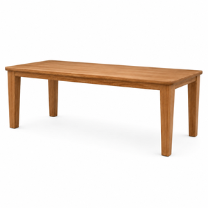 Mesa de Comedor Rectangular de Teca Sólida de Estilo Escandinavo Moderno, Patas Cónicas, Ecológica, Duradera, Impermeable, para 10 Personas, para Hogar, Hotel, Escuela - Product Image 2