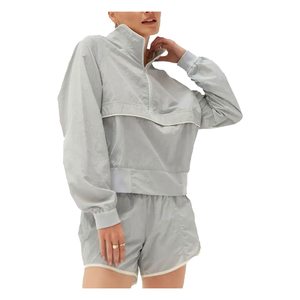 Conjunto de Pantalones Cortos y Chaqueta Cortavientos Personalizable para Mujer, Ropa Urbana, Conjunto de 2 Piezas con Cierre Frontal - Product Image 4