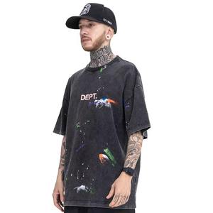 T-shirt Homme Personnalisé Vierge à Effet Délavé Acide, Coton Lourd 100% Respirant, Coupe Oversize Streetwear Grandes Tailles – Vente en Gros - Product Image 2