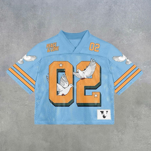 <b>Drop</b> Shoulder Men Mesh Boxy Jersey Breathable Lightweight Quick-Dry Short Sleeve Plus Size Summer Customized Logo Printing OEM - Product Image 4
