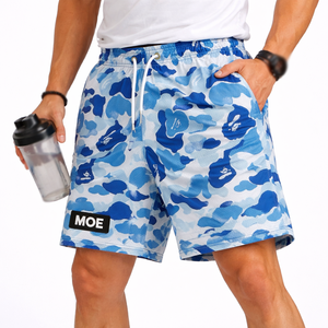 Pantalones Cortos Deportivos de Malla Azul Marino Personalizados para Hombre, Ligeros, con Cordón en la Cintura, Producción de Ropa Deportiva de Marca Privada MOE - Product Image 5