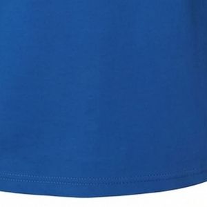 T-shirt bleu uni à col rond et manches courtes pour homme, en coton doux, décontracté, basique, léger, respirant, pour l'été, à porter au quotidien, personnalisable - Product Image 5