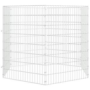 Recinto Modulare per Animali a 6 Pannelli in Ferro Zincato Argento - Product Image 3