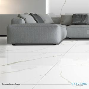 Carreaux de sol en céramique et porcelaine grand format 600x1200 60x120, incassables, blancs, finition Satvario Ascent Glaze, pour salon - Product Image 5