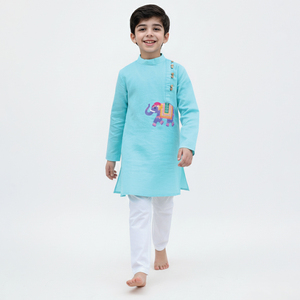 Conjunto de Kurta Pajama Tradicional para Niños de Alta Calidad con Tela de Algodón, Ropa Tradicional Infantil Disponible al Mejor Precio - Product Image 4