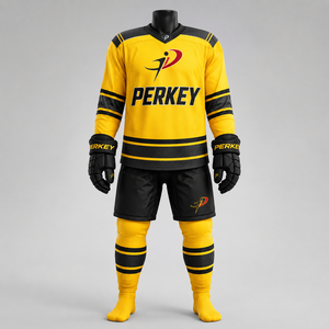 Uniformes de hockey sobre hielo personalizados por sublimación, hechos con material ligero de secado rápido para escuelas, clubes y academias. - Product Image 1