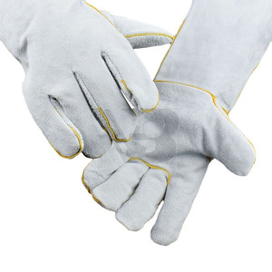 Gants de soudure de sécurité en cuir de vachette rouge de qualité supérieure, 14/16 pouces, résistants à la chaleur et au feu - Product Image 4