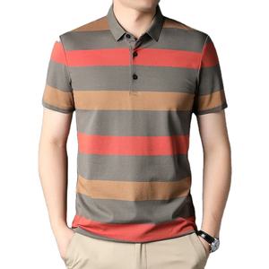Chemises polo d'été pour hommes avec manches courtes, rayures d'affaires imprimées, hauts décontractés, vêtements de sport, t-shirts surdimensionnés, vêtements pour hommes - Product Image 5