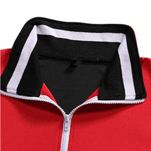 Premium Men’s Red Black White Sports Track Jacket Full Zip Color Block Design Side Pockets Casual Athletic Training Wear - Product Image 5