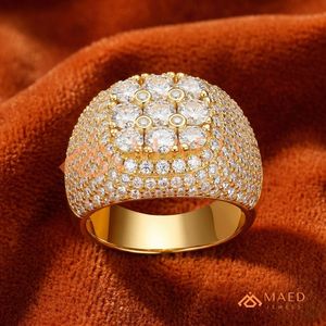 14K 18k Gold Plated Flower Cluster <b>Ring</b> for <b>Men</b> Iced Out Big Diamond Statement <b>Ring</b> Moissanite <b>Ring</b> Hip Hop Jewellery - Product Image 1