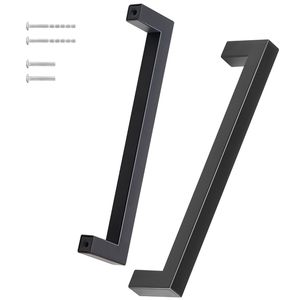 Maniglie per cassetti da cucina moderne quadrate in acciaio inossidabile da 160 mm, confezione da 10 per mobili sottili - Product Image 1