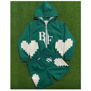 Wholesale Mens Retro Color Block Track Suit Set Custom Logo <b>Jacket</b> Sportswear OEM Hoodies Manufacturer - Product Image 3