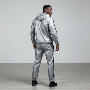 Traje de Sauna Personalizado con Logotipo, para Hombre, Plateado, para Gimnasio, Entrenamiento, Adelgazamiento, Boxeo, de Fibra de Poliéster, Modelo 2026, Tendencia Actual - Product Image 6