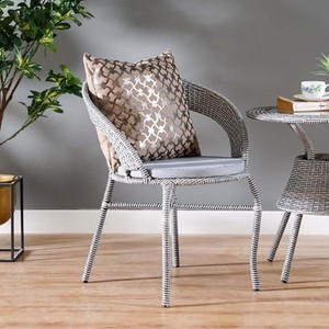 Ensemble de jardin contemporain en rotin pour l'extérieur, 2 places, avec table basse en verre trempé, meubles en osier résistants aux intempéries - Product Image 5