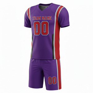Uniforme de Fútbol Americano Personalizado, Conjunto de Camiseta y Pantalones Cortos con Logotipo Frontal, Impresión Sublimada 100% Poliéster B - Product Image 3