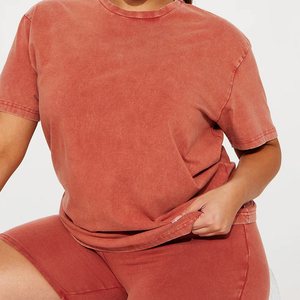 Ensemble 2 pièces respirant pour femme 2026 – Short et haut tricoté en coton à col rond et manches courtes, coupe ample, couleur unie, idéal printemps-été - Product Image 3