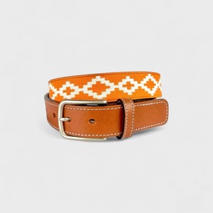 Ceinture unisexe en sangle tissée et cuir, qualité supérieure, logo personnalisé, style tendance avec boucle en alliage de zinc - Product Image 4