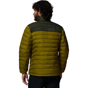 Veste matelassée pour homme, vert olive, col montant, fermeture éclair, coupe-vent, vêtement d'extérieur décontracté d'hiver, rembourrage épais en polyester - Product Image 2
