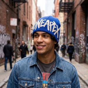 Custom Royal Blue Knit Beanie Hat Cream Custom Logo Ribbed <b>Winter</b> <b>Cap</b> Unisex Streetwear Fashion Headwear Wholesale Manufacture - Product Image 5