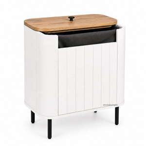 Solid Mango <b>Wood</b> Handmade Modern Living Room <b>Laundry</b> Storage <b>Box</b> with Natural <b>Wood</b> Top Cabinet - Product Image 1
