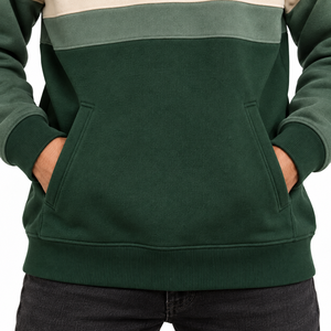 Sweat-shirt à capuche pour homme, color block, en molleton de coton, pull décontracté pour l'été, coupe classique, logo tricoté sur le devant, respirant - Product Image 5