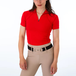 Chemise d'équitation à manches longues en tissu extensible de haute qualité OEM, chemise de compétition équestre noire, couche de base OEM - Product Image 5