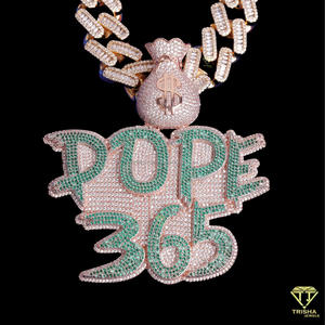 Collar de Lujo con Colgante de Diamante Cultivado en Laboratorio, Chapado en Oro, Modelo DOPE 365, Regalo de Joyería - Product Image 1
