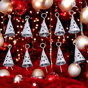 <b>Silver</b> Bells Rustic Metal Decorative Hanging Bells Farmhouse Home Decor Vintage Christmas Bell <b>Ornament</b> - Product Image 4