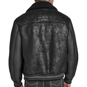Men <b>Pilot</b> Leather Bomber <b>Jacket</b> Genuine Leather Winter Coat Classic Zipper Casual Fashion Outerwear - Product Image 5