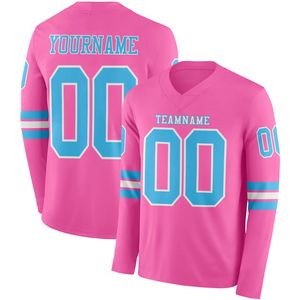 Maillot de football américain personnalisé respirant à manches longues avec logo frontal, chemise d'équipe personnalisée 100 % polyester, nom d'équipe personnalisé inclus - Product Image 5