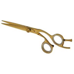 Ciseaux de coiffure professionnels en acier inoxydable, lame tranchante, pour droitiers, manche long, finition dorée, outil de coupe de cheveux - Product Image 1