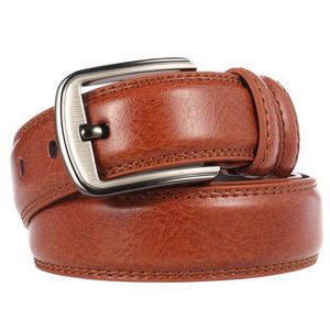 Cinturón de Vestir de Cuero para Hombre, Nuevo y en Oferta, Resistente, Transpirable, con Hebilla de Aleación, Personalizable, el Mejor Cinturón de Cuero Genuino - Product Image 4