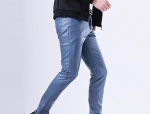 Pantalones Casuales de PU para Hombre, Ligeros, Transpirables, Estilo Urbano, con Aspecto de Cuero, Ajustados, a la Moda, Ropa Moderna - Product Image 2
