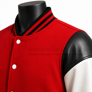 Chaqueta Universitaria Personalizada, Cuerpo de Lana, Mangas de Cuero, Chaqueta de Béisbol Estilo Letterman, Fabricante de Marca Privada OEM - Product Image 6