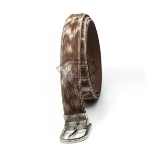 Cinturones de Cuero con Pelo de Vaca para Hombre |   Cinturones de Cuero Genuino Personalizados de Lujo |   Fabricante de Cinturones con Estampado Animal a la Moda - Product Image 3