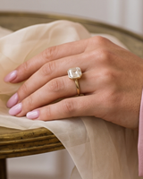 Bague de fiançailles classique en diamant taille Asscher pour femme, bijoux en or