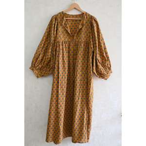 Vestido Maxi de Verano de Algodón con Estampado Floral Hecho a Mano para Mujer, Estilo Casual, Cintura Natural, Lavable, Boutique Resort - Product Image 3