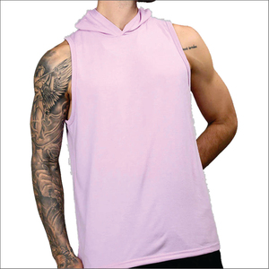 Débardeur à capuche sans manches pour homme, couleur unie, séchage rapide, tricoté, décontracté, pour l'entraînement - Product Image 2