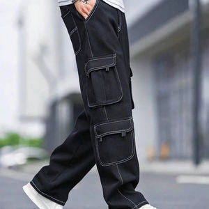 Jeans amples respirants pour hommes, style cargo, imprimés sur mesure, motif personnalisé, en denim respirant - Product Image 5