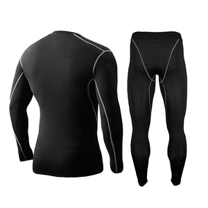 Quick Drying <b>Men's</b> Gym <b>Tights</b> 2-Piece Set High Waist Four-Way Stretch Breathable Seamless Sports <b>Compression</b> Wear - Product Image 3
