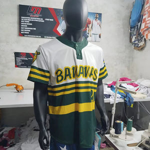 Chemise de baseball boutonnée Long Mission, maillot de baseball à prix abordable, chemise de baseball personnalisée, directement de l'usine Long Mission. - Product Image 1