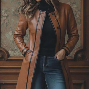 Veste en cuir véritable haut de gamme pour femme, vêtement d'extérieur, mode hivernale pour un style de vie moderne et confortable - Product Image 3