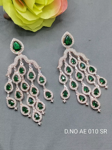 Elegantes Pendientes de Oro Rosa con Perla Natural y Circonitas Brillantes para Boda, Modernos, para Mujer, Maharashtra RCHIE CREATION - Product Image 2