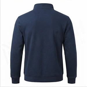 North Approach <b>Men's</b> Quarter <b>Zip</b> Fleece Pullover Navy Regular Fit Casual Sweatshirt Autumn Wear - Product Image 2